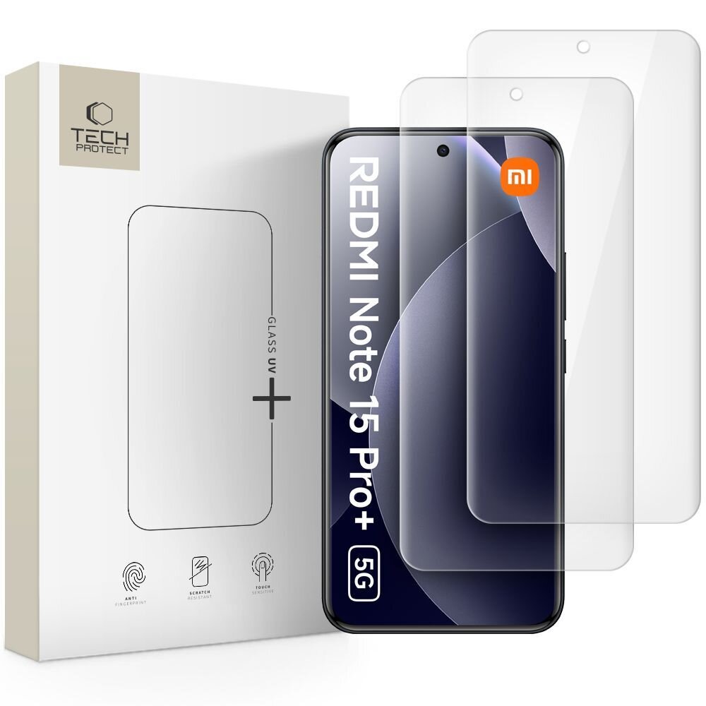 Xiaomi Redmi Note 15 Pro+ 5G Tech-Protect Glass UV+ grūdintas stiklas (2 vnt.)
