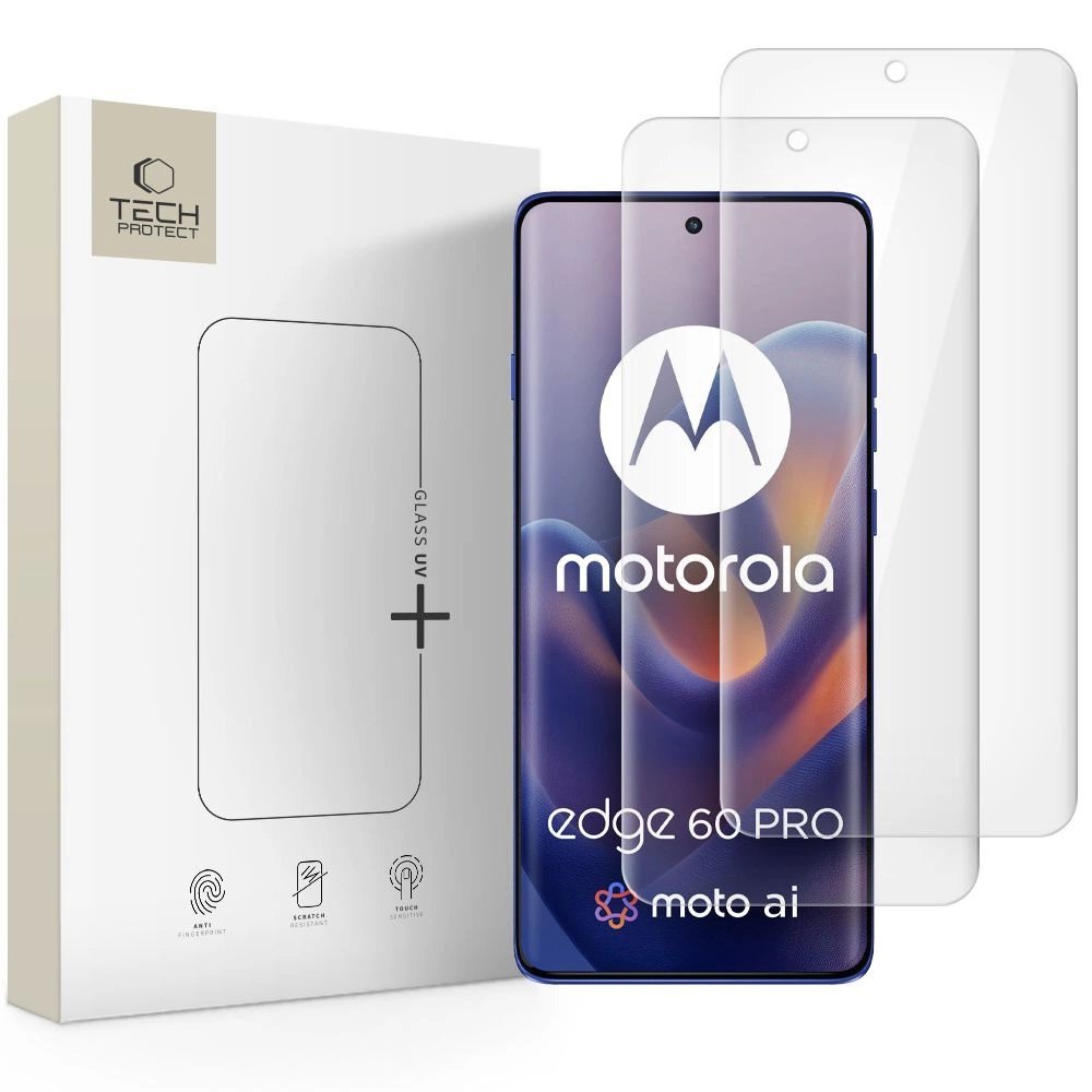 Motorola Edge 60 Pro Tech-Protect Glass UV+ 2-pack grūdintas stiklas – skaidrus