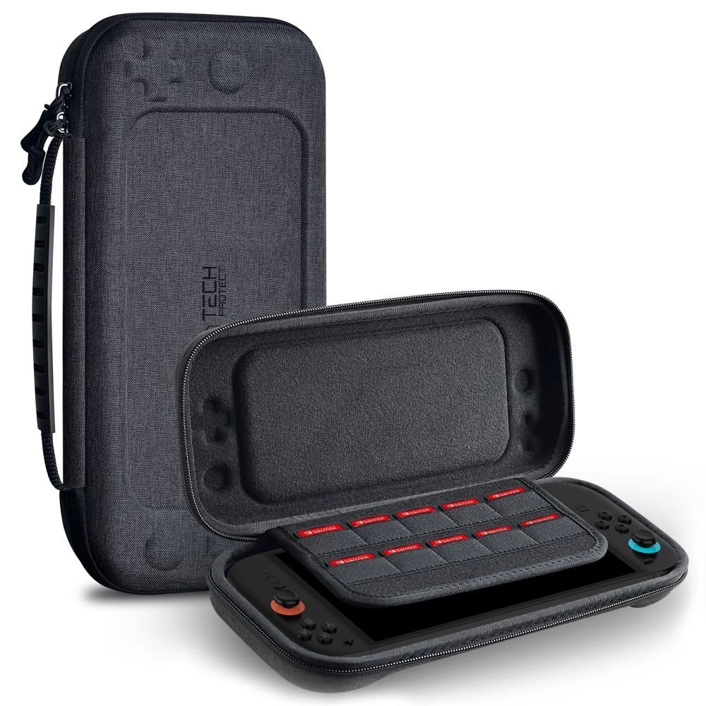 Nintendo Switch 2 dėklas Tech-Protect Hardpouch – pilkas