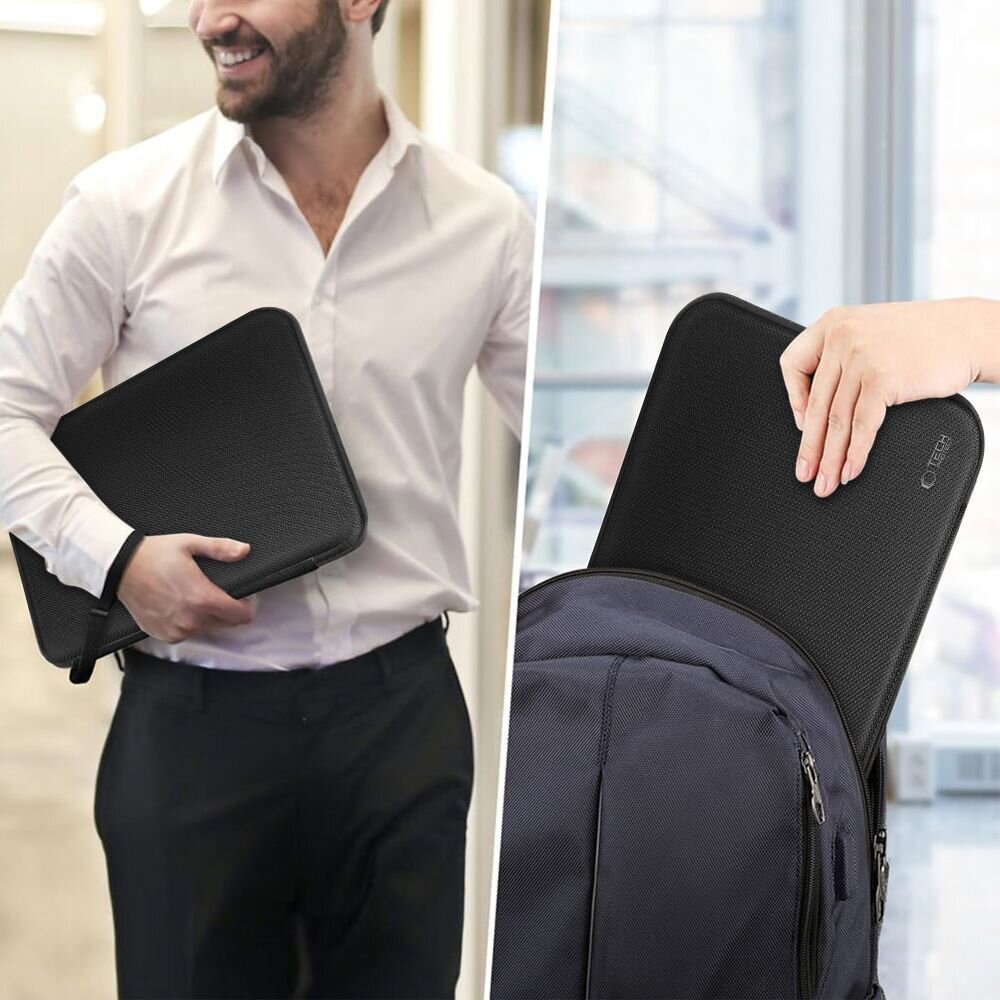 13–14" nešiojamojo kompiuterio Tech-Protect Hardpouch dėklas – juodas 9