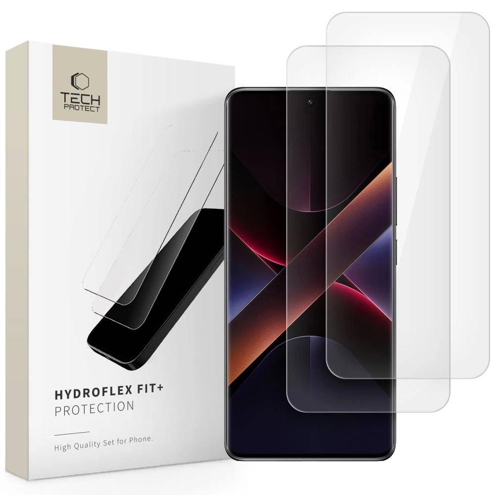 Xiaomi Redmi Note 14 Pro 5G / 14 Pro+ 5G / Poco X7 5G Skaidri hidrogelio plėvelė Tech-Protect Hydroflex Fit+ 2 vnt.
