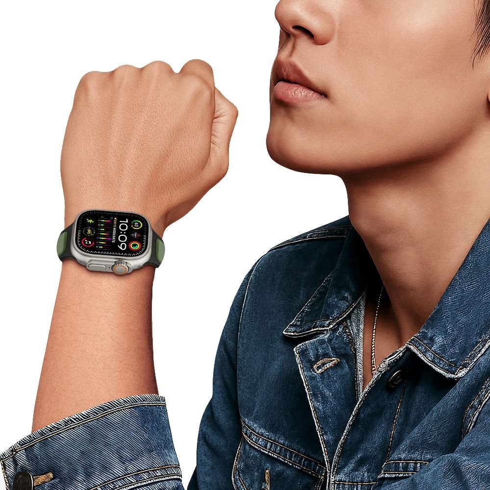 Apple Watch 44 / 45 / 46 / 49 mm Tech-Protect IconBand Line dirželis – juodas ir žalias 4 Apple Watch 44 / 45 / 46 / 49 mm Tech-Protect IconBand Line dirželis – juodas ir žalias 4