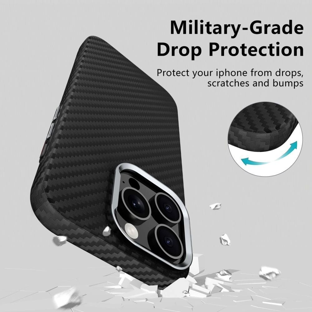 iPhone 14 dėklas Tech-Protect Ion Carbon, MagSafe – juodas 2