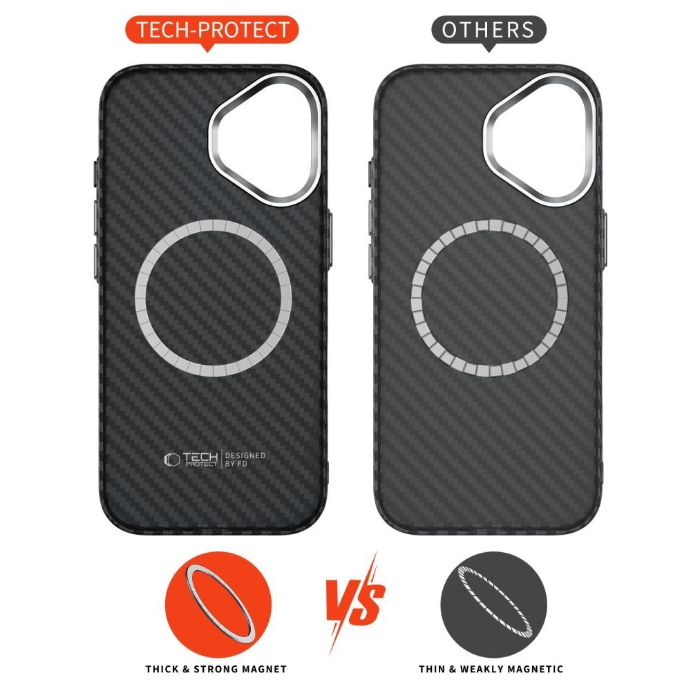 iPhone 17 dėklas Tech-Protect Ion Carbon su MagSafe – juoda ir sidabrinė 4 iPhone 17 dėklas Tech-Protect Ion Carbon su MagSafe – juoda ir sidabrinė 4