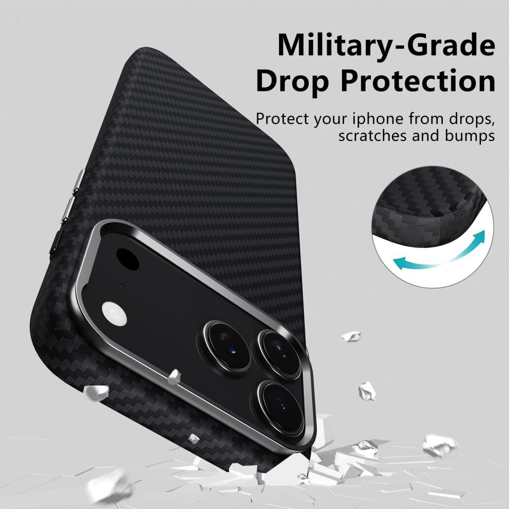 iPhone 17 Pro dėklas Tech-Protect Ion Carbon su MagSafe – juoda ir sidabrinė 4 iPhone 17 Pro dėklas Tech-Protect Ion Carbon su MagSafe – juoda ir sidabrinė 4