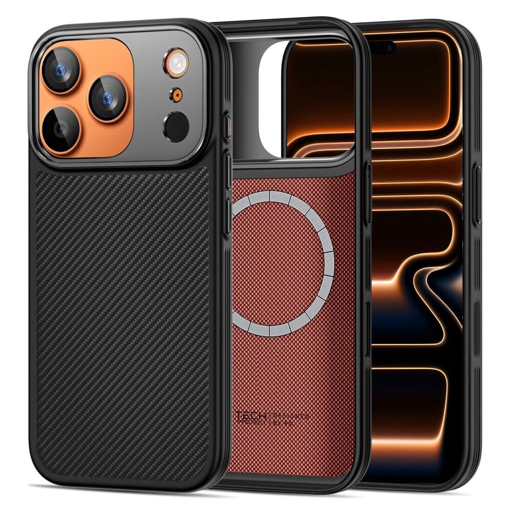 iPhone 17 Pro Tech-Protect Kevlar Aramid MagSafe dėklas – juodas 3 iPhone 17 Pro Tech-Protect Kevlar Aramid MagSafe dėklas – juodas 3