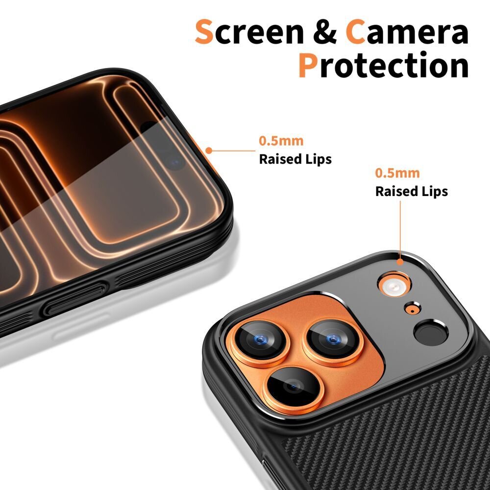 iPhone 17 Pro Tech-Protect Kevlar Aramid MagSafe dėklas – juodas 6