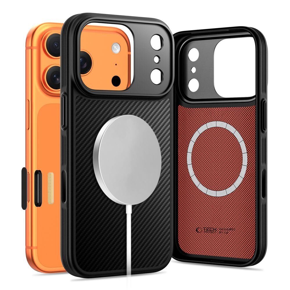 iPhone 17 Pro Max Tech-Protect Kevlar Aramid MagSafe dėklas – juodas 1
