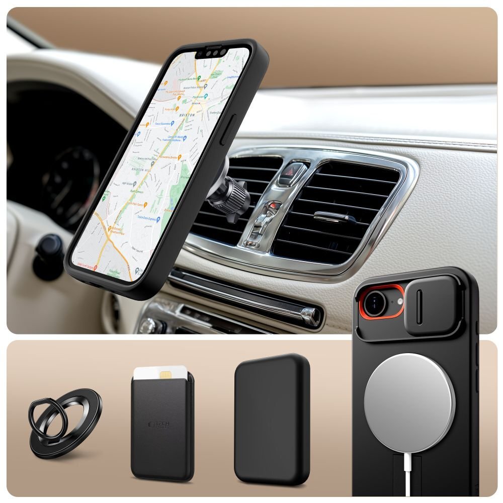 iPhone 16e dėklas Tech-Protect Kevlar Aura su MagSafe – juodas 5 iPhone 16e dėklas Tech-Protect Kevlar Aura su MagSafe – juodas 5