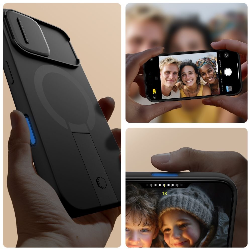 iPhone 17 dėklas Tech-Protect Kevlar Aura su MagSafe – juodas 1