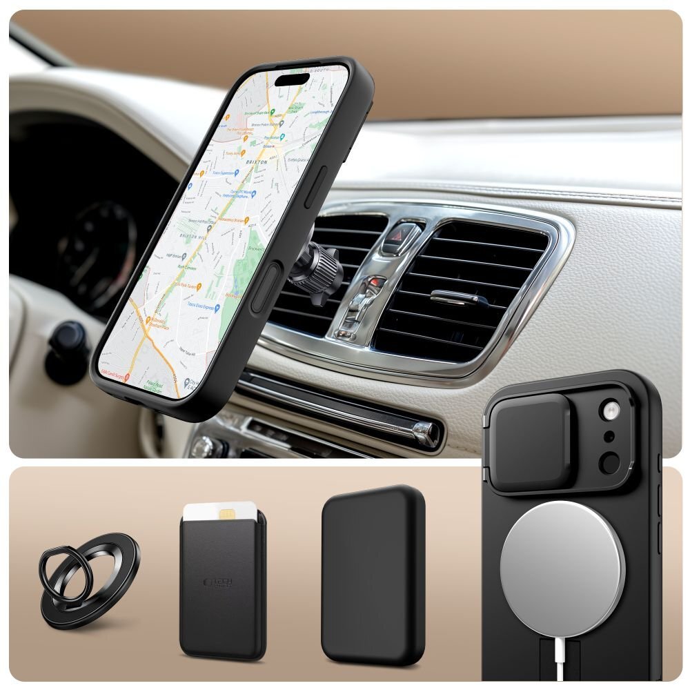 iPhone 17 Pro Max dėklas Tech-Protect Kevlar Aura su MagSafe – juodas 2 iPhone 17 Pro Max dėklas Tech-Protect Kevlar Aura su MagSafe – juodas 2