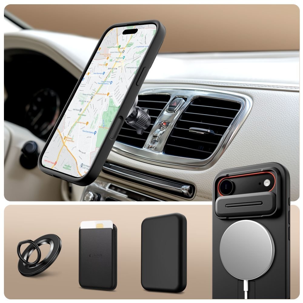 iPhone Air dėklas Tech-Protect Kevlar Aura su MagSafe – juodas 2