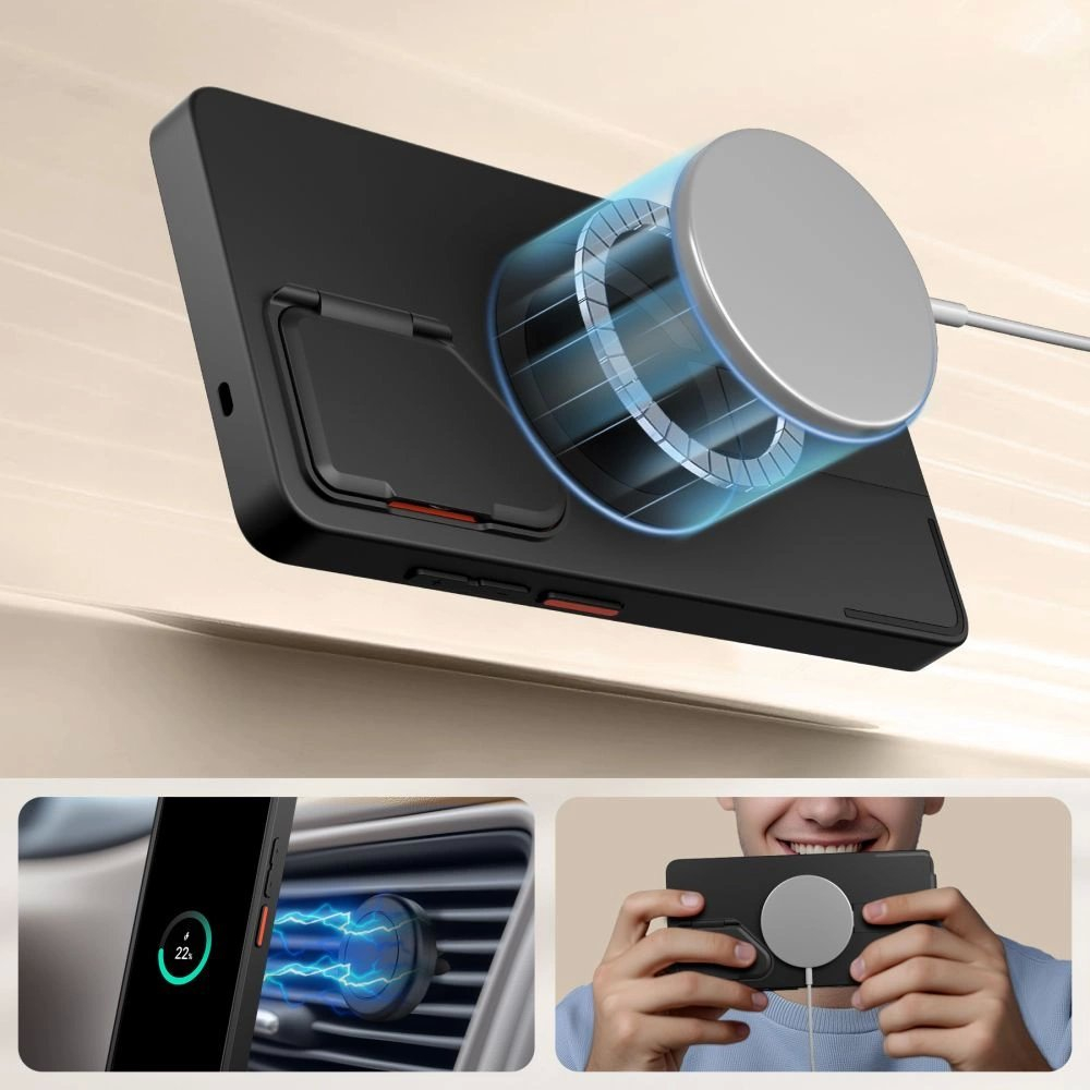 Samsung Galaxy S25 Ultra Tech-Protect Kevlar Aura MagSafe dėklas - juodas/oranžinis 2