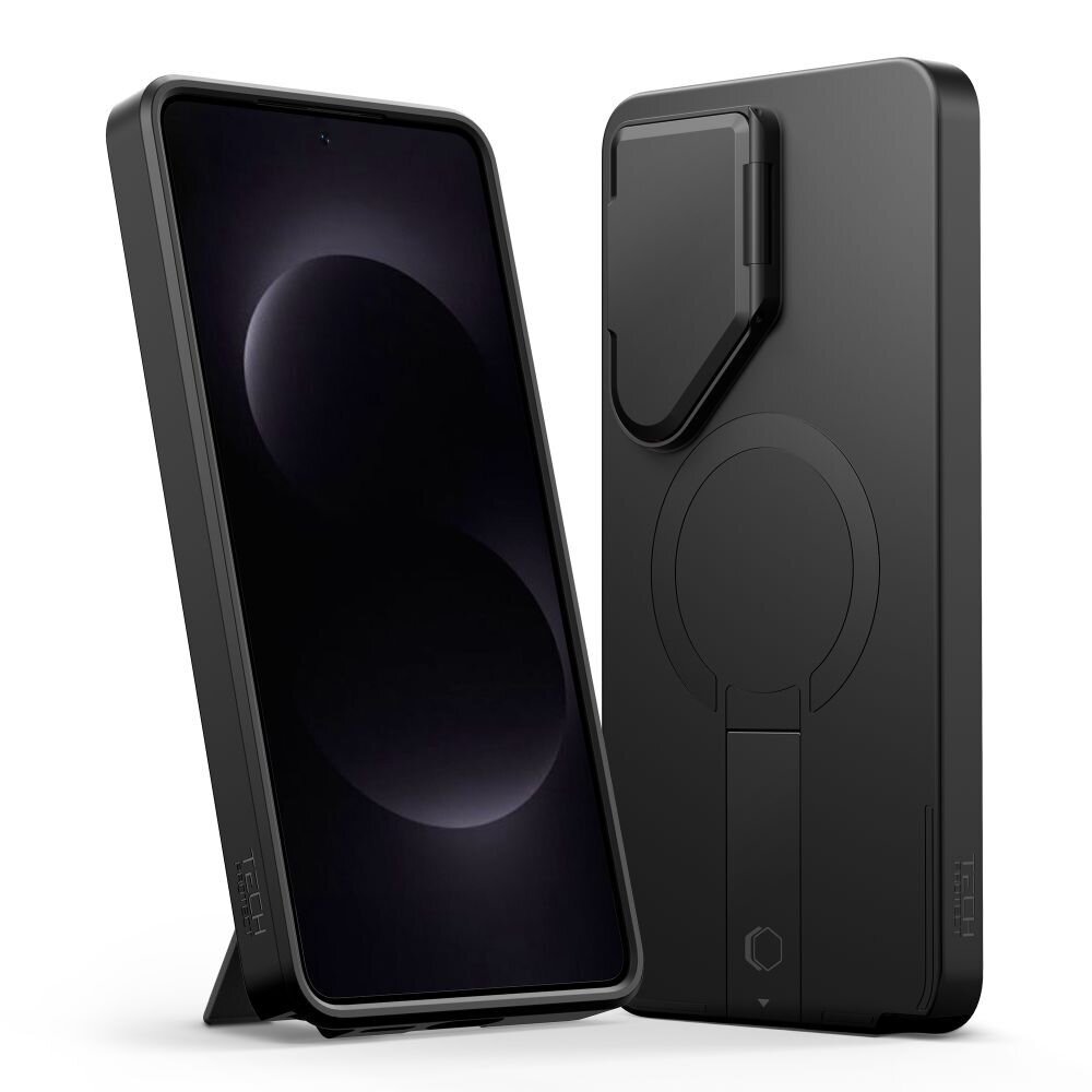 Samsung Galaxy S26 Ultra Tech-Protect Kevlar Aura MagSafe dėklas – juodas ir oranžinis 1