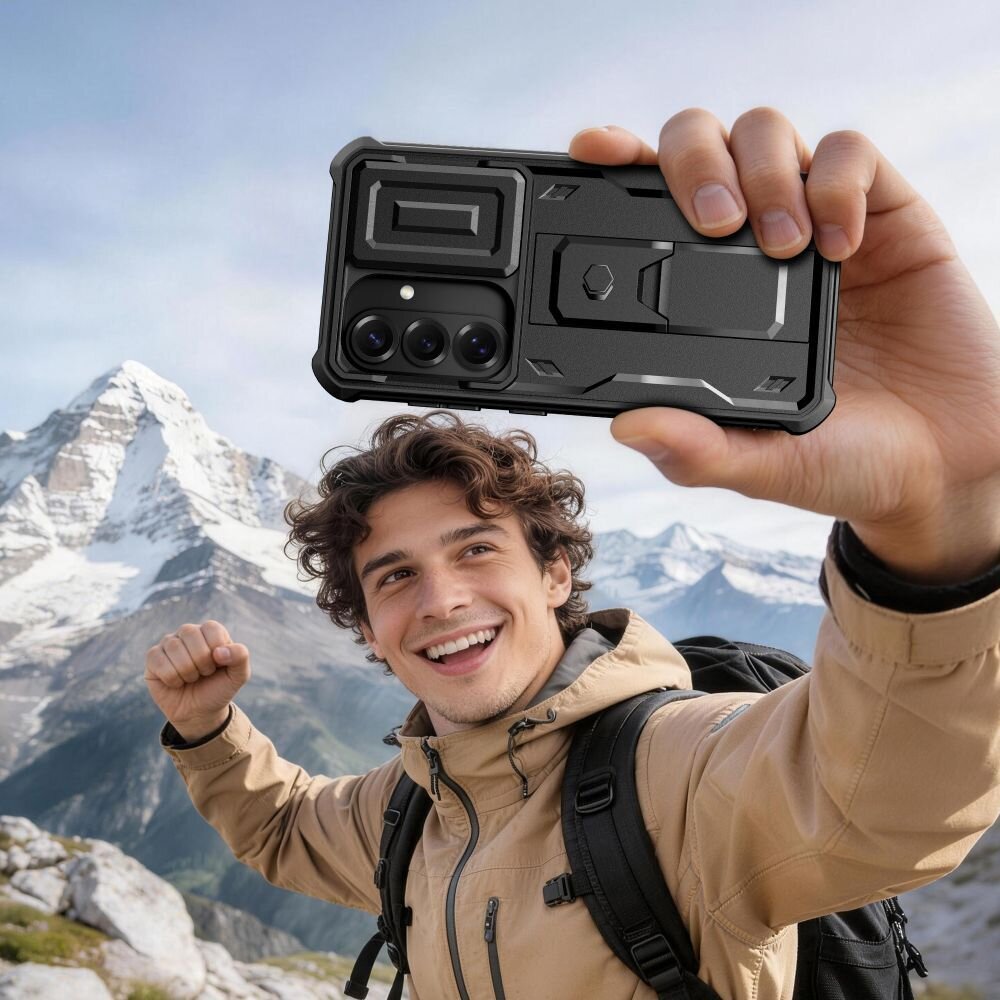 Samsung Galaxy S26 Tech-Protect Kevlar Cam+ dėklas – juodas 6