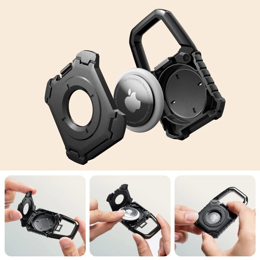 Apple AirTag 1/2 dėklas Tech-Protect Kevlar – juodas 5 Apple AirTag 1/2 dėklas Tech-Protect Kevlar – juodas 5