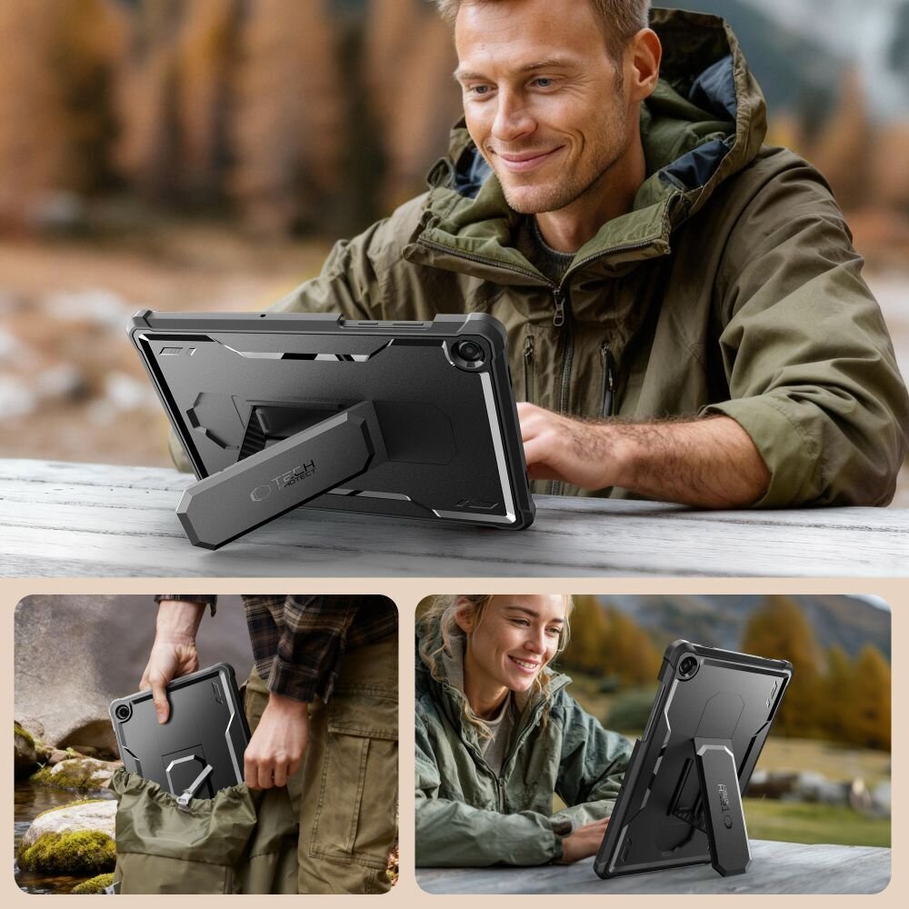 Samsung Galaxy Tab A9+ / A11+ Tech-Protect Kevlar Pro dėklas – juodas 1 Samsung Galaxy Tab A9+ / A11+ Tech-Protect Kevlar Pro dėklas – juodas 1