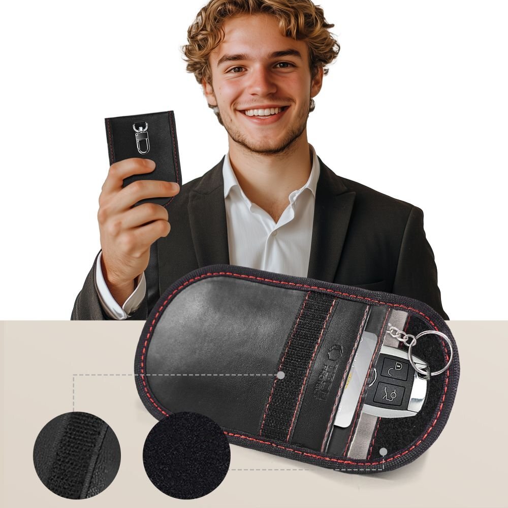 RFID dėklas Tech-Protect KLR100 – juodas ir raudonas 2 RFID dėklas Tech-Protect KLR100 – juodas ir raudonas 2