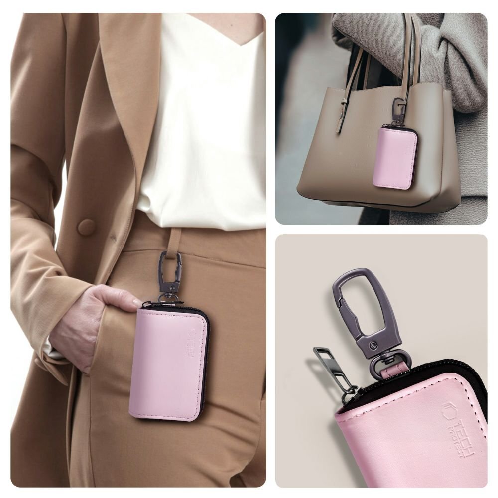 Tech-Protect KLR300 RFID Blokuojantis automobilio raktų dėklas – rožinis 3