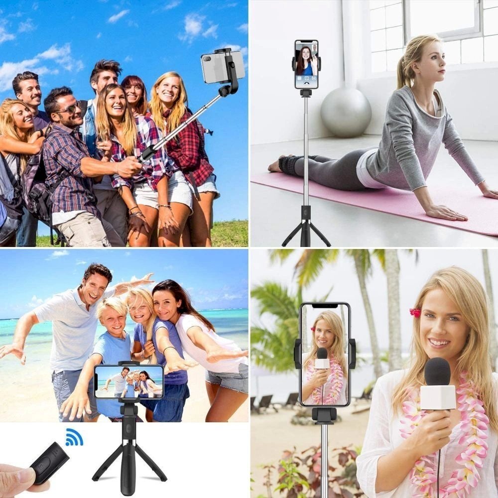 Tech-Protect L01S Bluetooth Asmenukių lazda tripod up to 70cm - Juodas 10 Tech-Protect L01S Bluetooth Asmenukių lazda tripod up to 70cm - Juodas 10