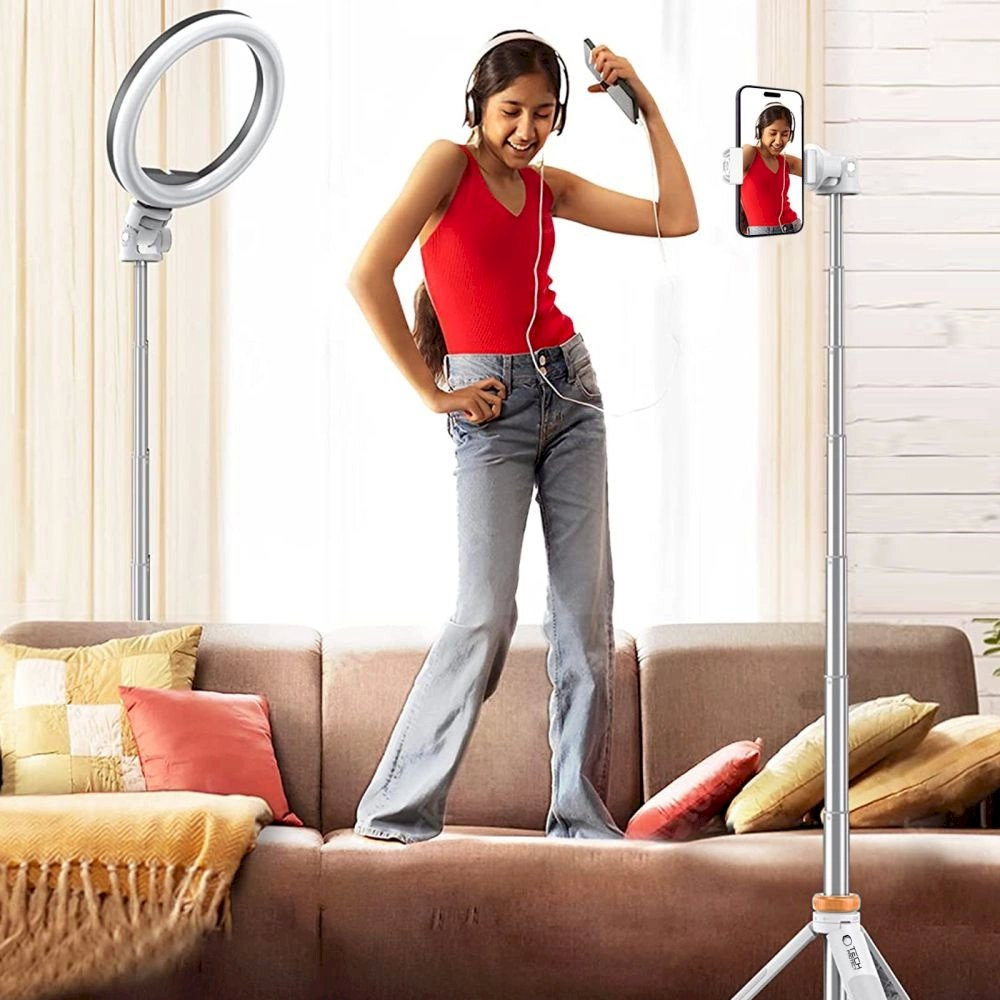 Tech-Protect L03S Bluetooth Asmenukių lazda remote control, tripod up to 148cm 180 head - baltas 7 Tech-Protect L03S Bluetooth Asmenukių lazda remote control, tripod up to 148cm 180 head - baltas 7