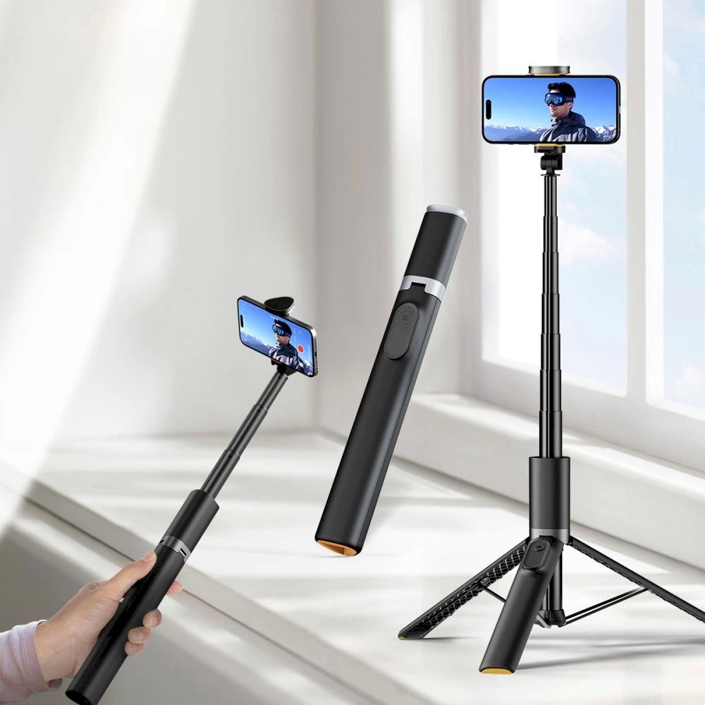 Tech-Protect L08S Bluetooth Asmenukių lazda remote control, tripod up to 141cm - Juodas 3 Tech-Protect L08S Bluetooth Asmenukių lazda remote control, tripod up to 141cm - Juodas 3