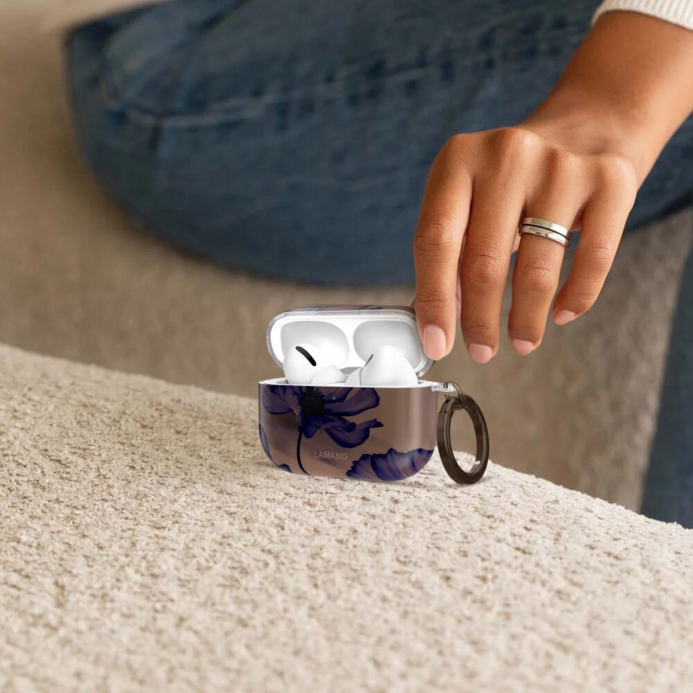 AirPods Pro 3 Tech-Protect Lamano dėklas – rudas / violetinis 4 AirPods Pro 3 Tech-Protect Lamano dėklas – rudas / violetinis 4