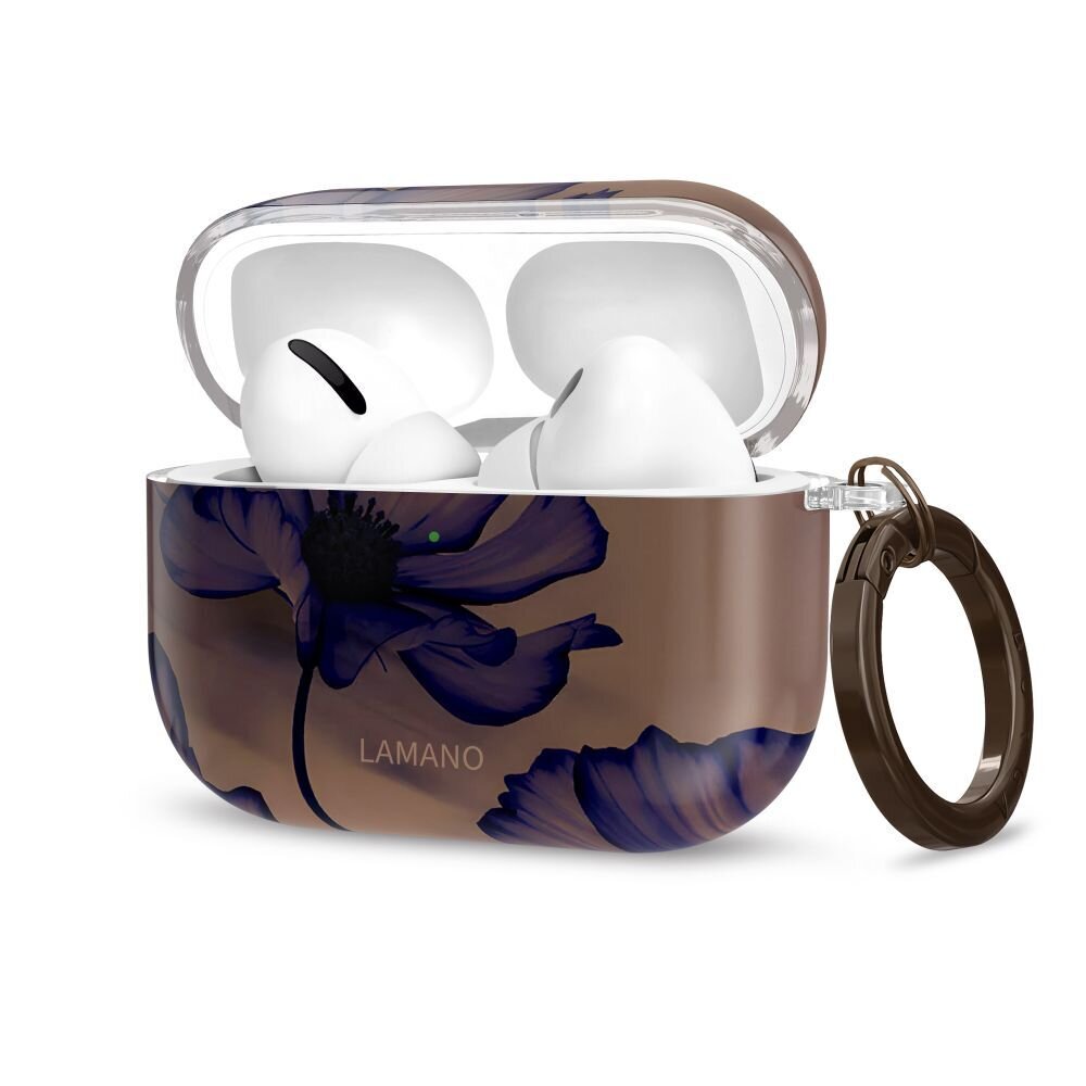 AirPods Pro 3 Tech-Protect Lamano dėklas – rudas / violetinis