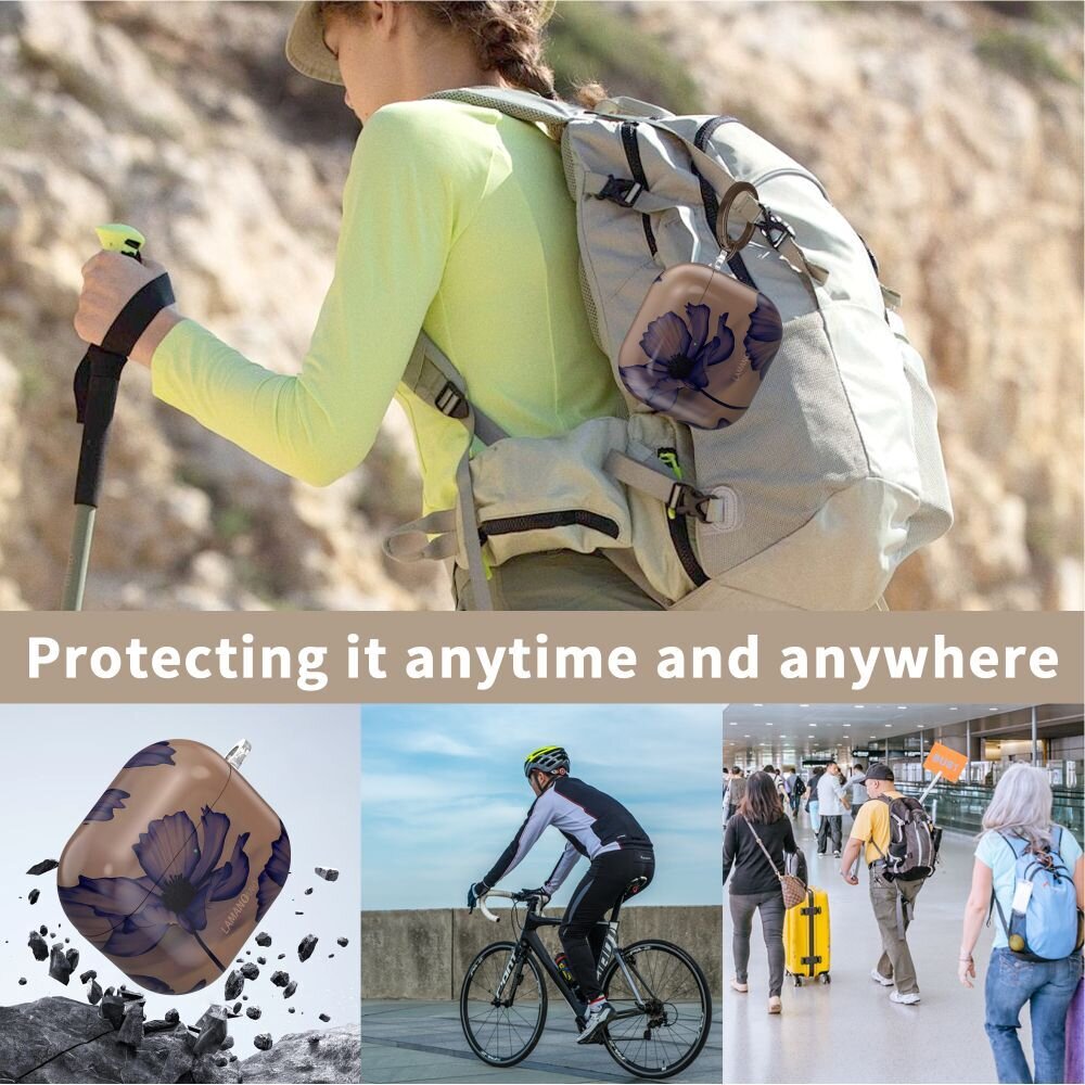 AirPods 4 Tech-Protect Lamano dėklas – rudas / violetinis 7