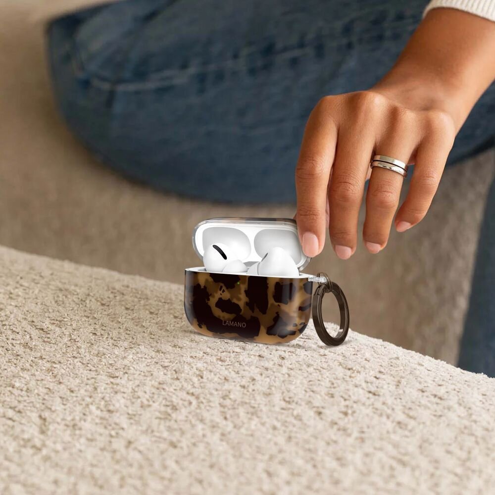 AirPods Pro 3 Tech-Protect Lamano dėklas – juodas / rudas 4 AirPods Pro 3 Tech-Protect Lamano dėklas – juodas / rudas 4