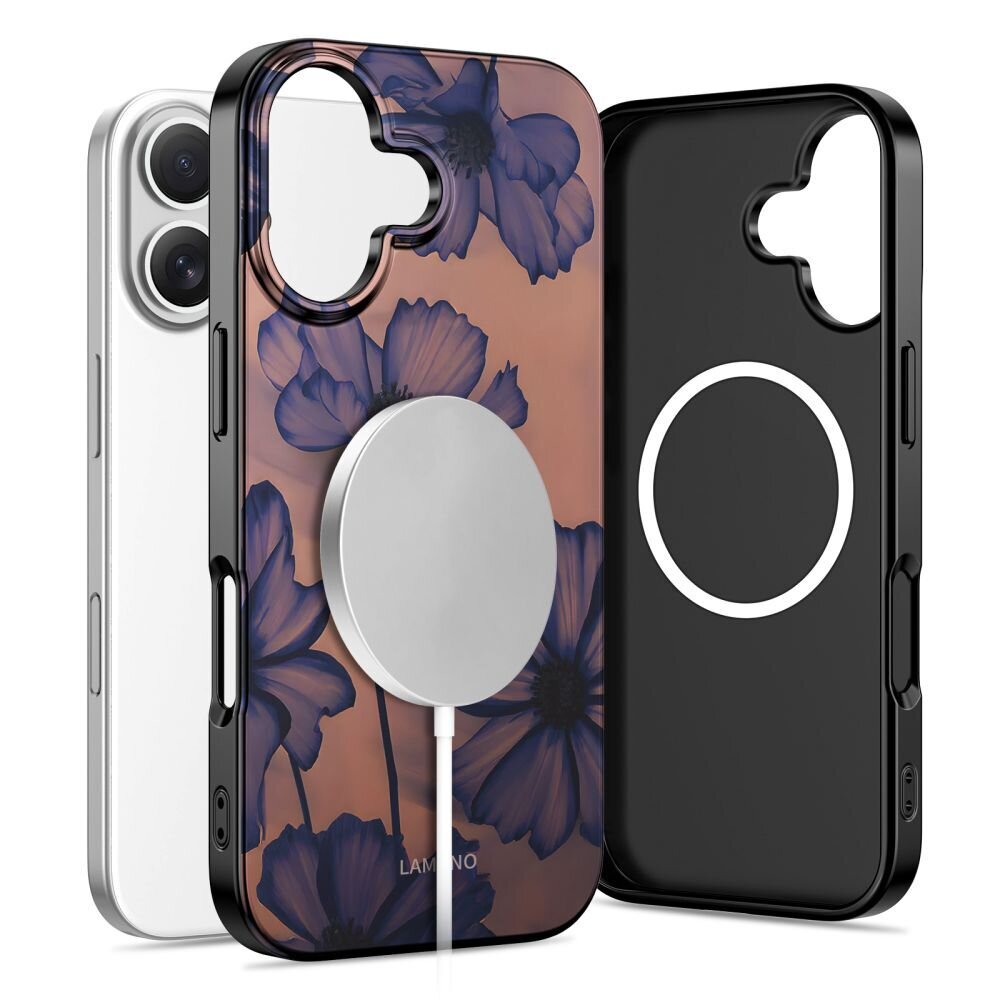 iPhone 16 Tech-Protect Lamano MagSafe dėklas – rudas / violetinis 1