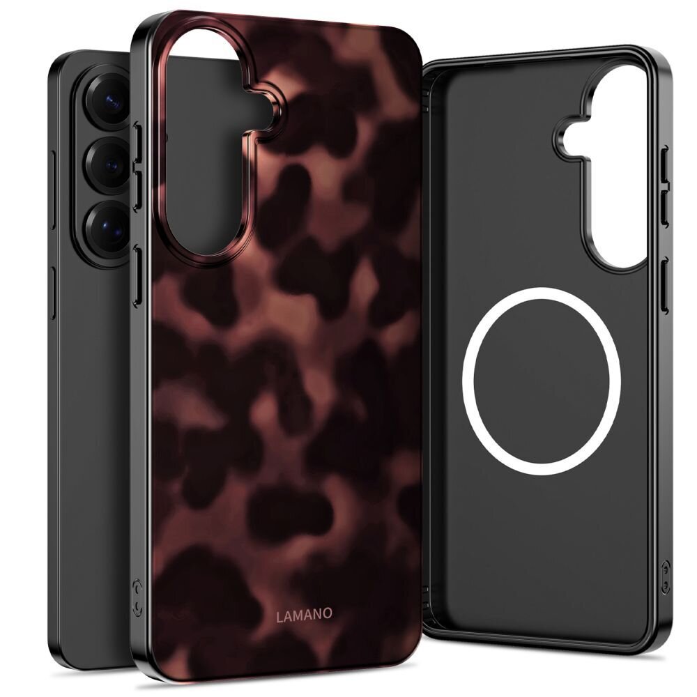 Samsung Galaxy S26 Tech-Protect Lamano MagSafe dėklas – rudas ir juodas