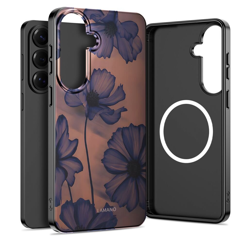 Samsung Galaxy S26 Tech-Protect Lamano MagSafe dėklas – rudas ir violetinis Samsung Galaxy S26 Tech-Protect Lamano MagSafe dėklas – rudas ir violetinis