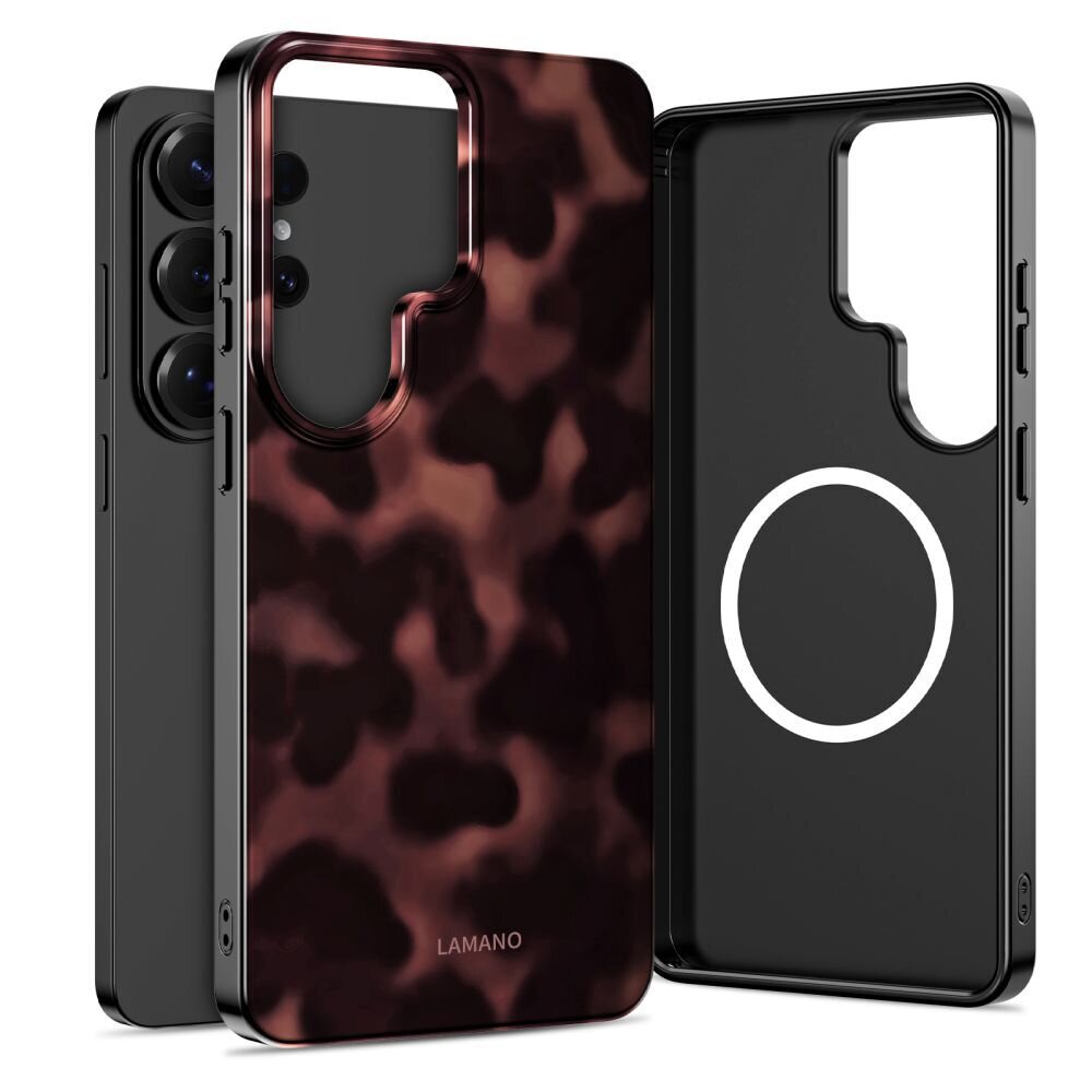 Samsung Galaxy S26 Ultra Tech-Protect Lamano MagSafe dėklas – rudas ir juodas Samsung Galaxy S26 Ultra Tech-Protect Lamano MagSafe dėklas – rudas ir juodas