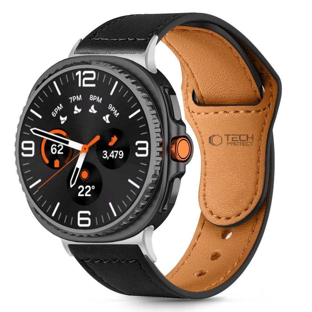 Samsung Galaxy Watch 40/44/46 mm Tech-Protect Leatherfit odinis dirželis – juodas Samsung Galaxy Watch 40/44/46 mm Tech-Protect Leatherfit odinis dirželis – juodas
