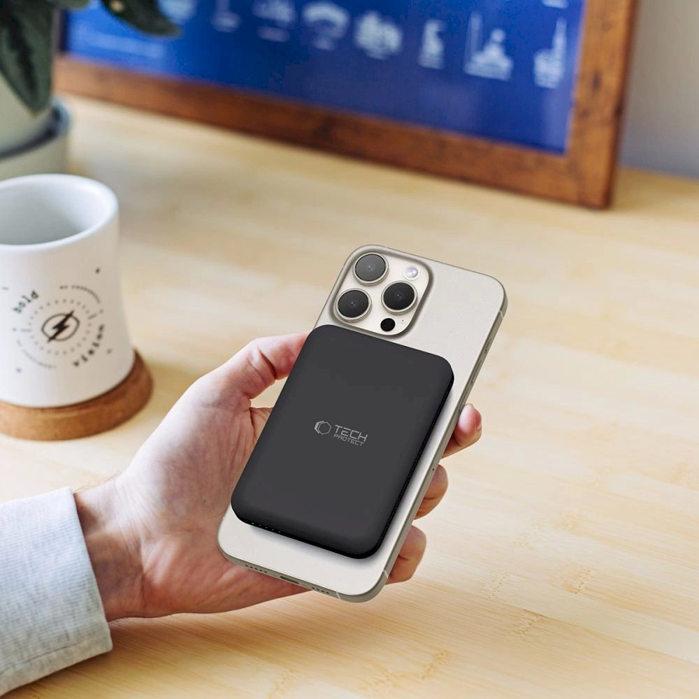 Tech-Protect LifeMag PB10 PowerbankMagSafe 5000mAh 15W USB-C port - Juodas + USB-C Kabelis 6 Tech-Protect LifeMag PB10 PowerbankMagSafe 5000mAh 15W USB-C port - Juodas + USB-C Kabelis 6