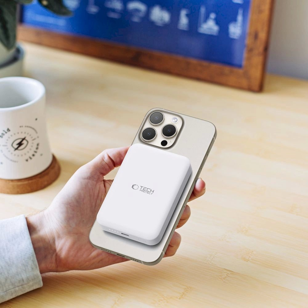 Tech-Protect LifeMag PB11 PowerbankMagSafe 10000mAh 15W USB-C port - baltas + USB-C Kabelis 6 Tech-Protect LifeMag PB11 PowerbankMagSafe 10000mAh 15W USB-C port - baltas + USB-C Kabelis 6