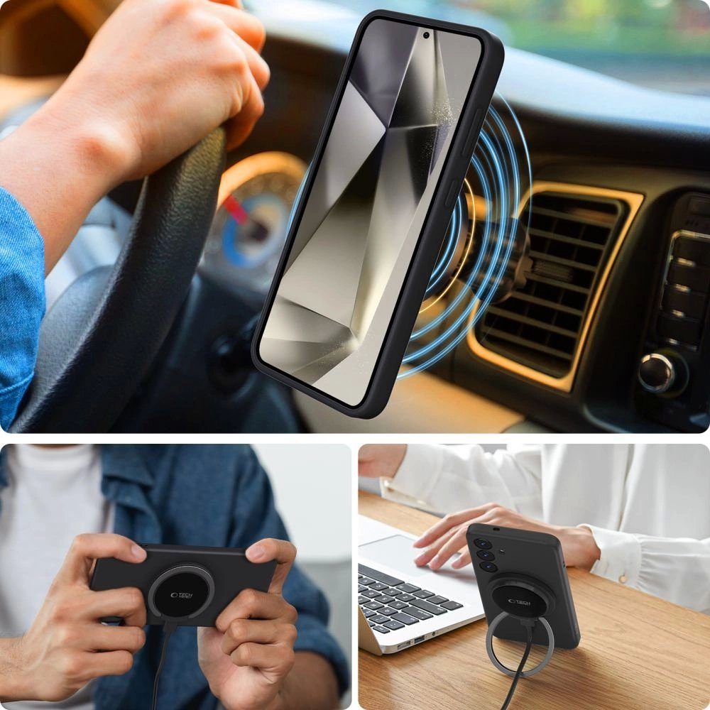 Samsung Galaxy S25 Edge Tech-Protect Liquid Silicone MagSafe dėklas - juodas 2