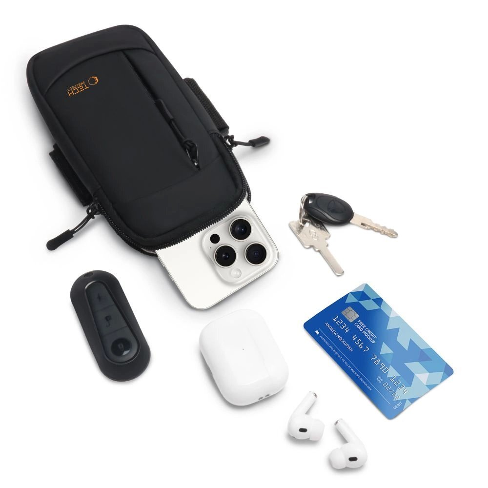 Sportinė rankovė Tech-Protect M6 Universal – juoda ir oranžinė 1 Sportinė rankovė Tech-Protect M6 Universal – juoda ir oranžinė 1