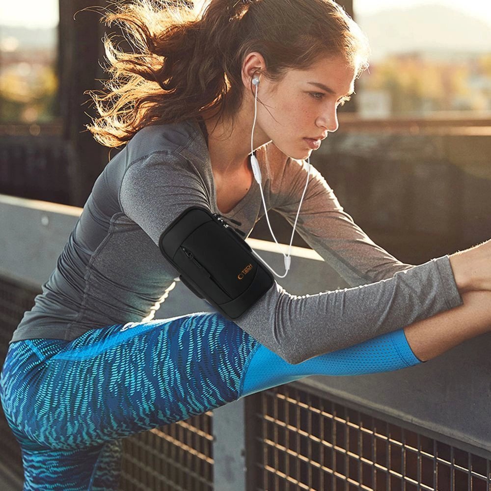 Sportinė rankovė Tech-Protect M6 Universal – juoda ir oranžinė 5