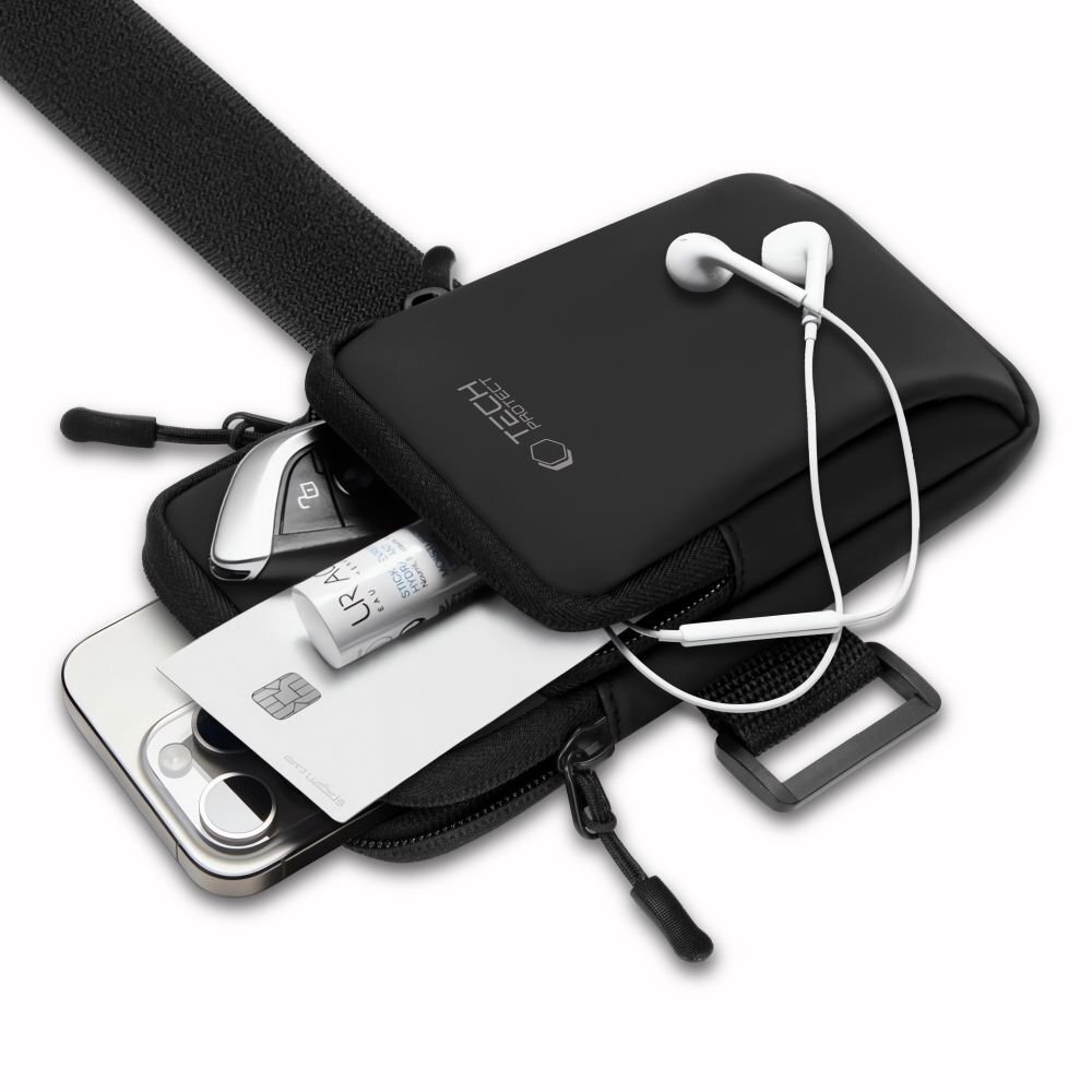 Universalus sportinis dėklas Tech-Protect M7 Armband – juodas 5 Universalus sportinis dėklas Tech-Protect M7 Armband – juodas 5