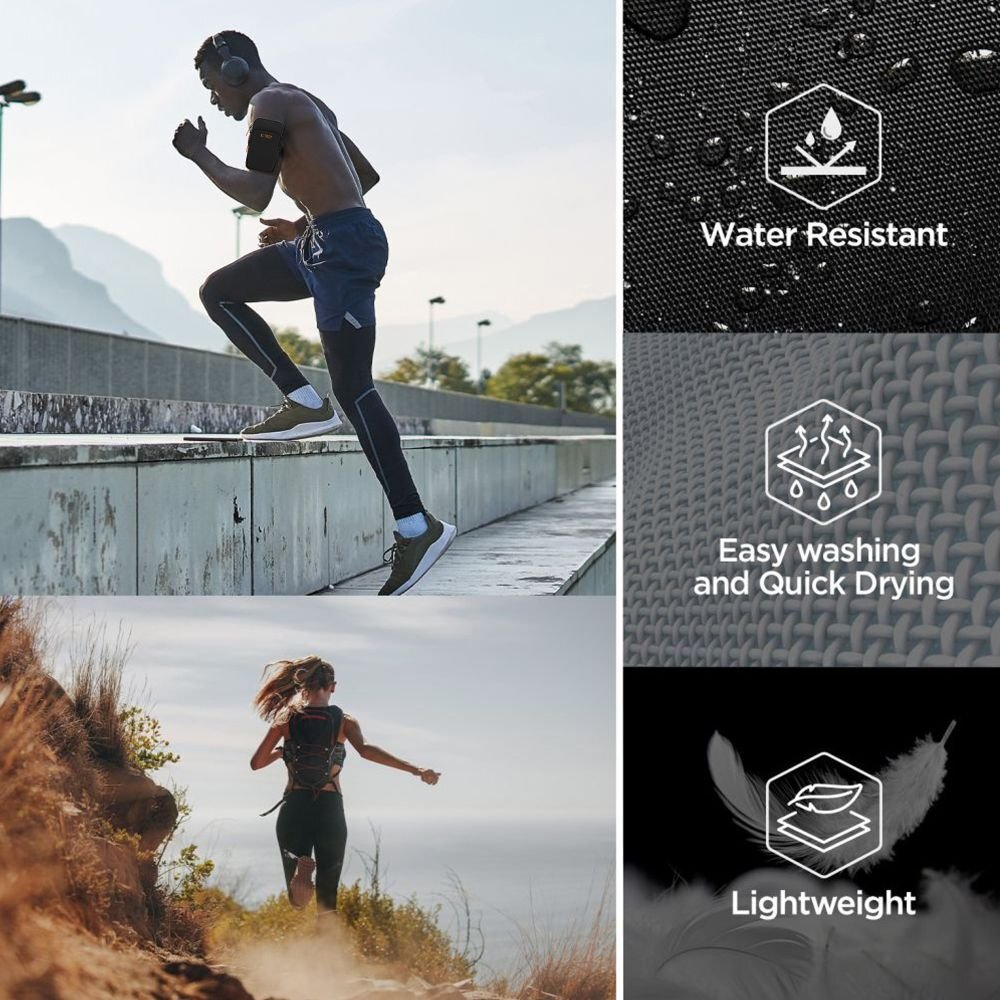 Universalus sportinis dėklas Tech-Protect M7 Armband – juodas ir oranžinis 8