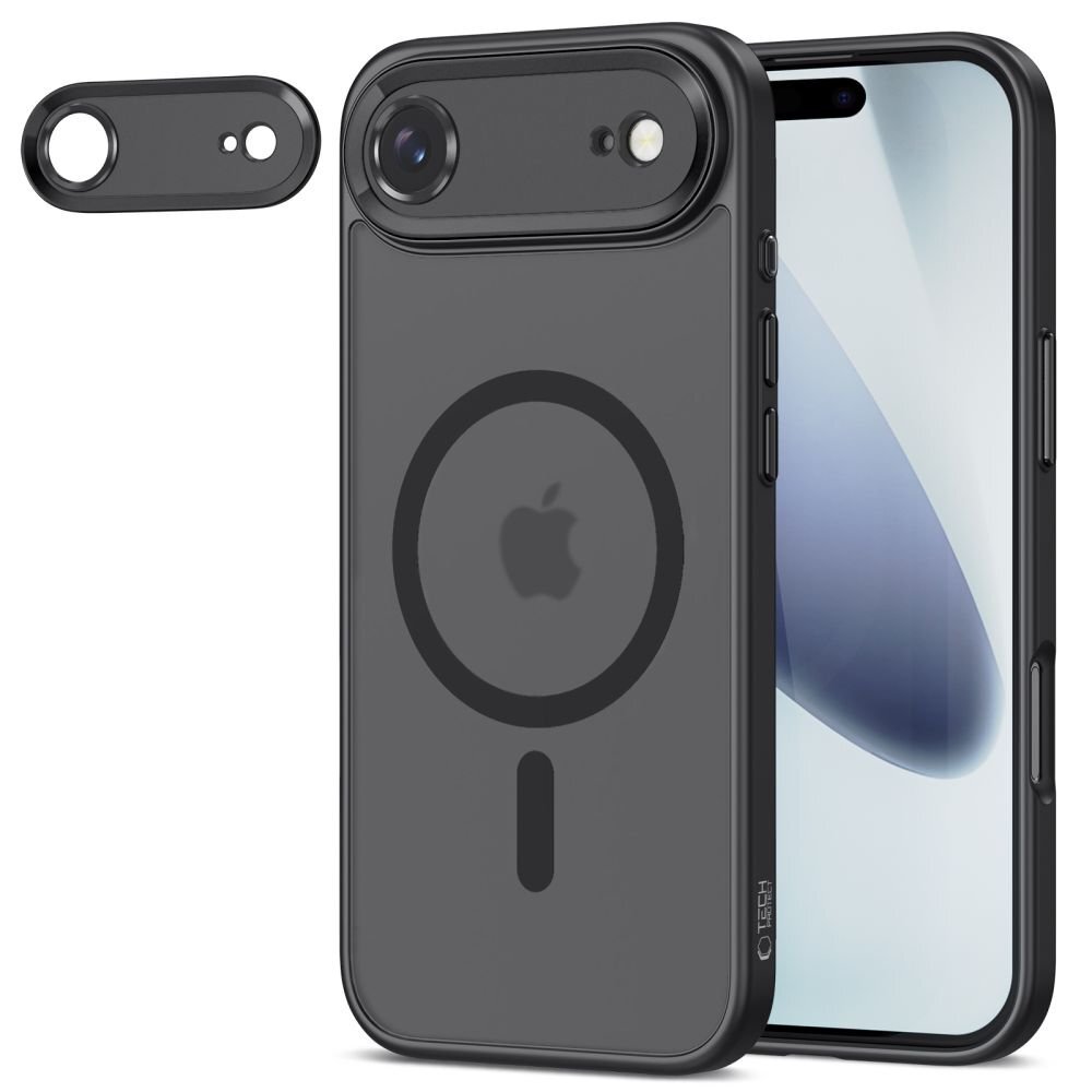 iPhone 17 Air dėklas Tech-Protect MagCam su MagSafe – matinės juodos spalvos 1