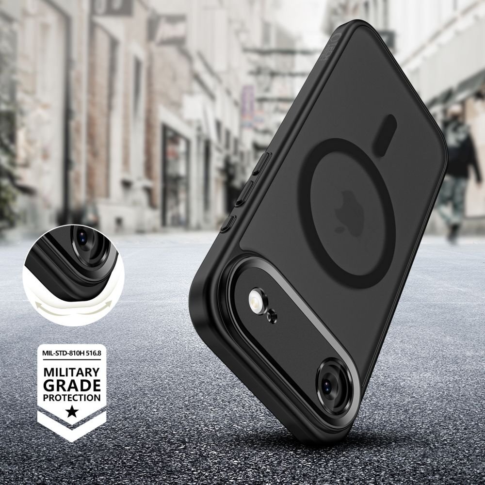 iPhone 17 Air dėklas Tech-Protect MagCam su MagSafe – matinės juodos spalvos 5 iPhone 17 Air dėklas Tech-Protect MagCam su MagSafe – matinės juodos spalvos 5
