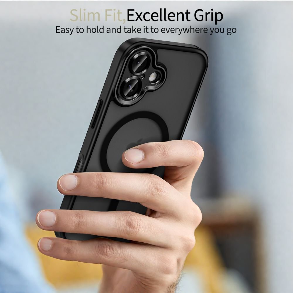 iPhone 17 dėklas Tech-Protect MagCam su MagSafe – matinės juodos spalvos 4