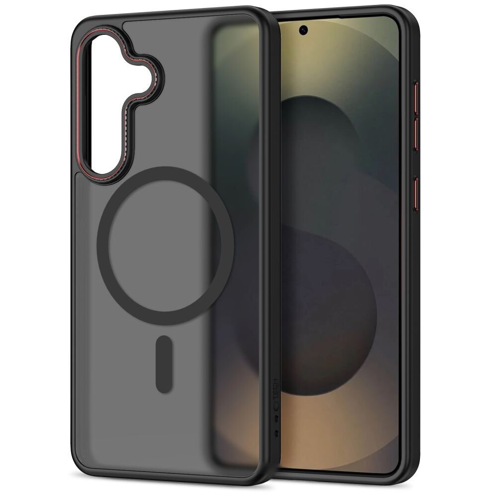 Samsung Galaxy S26 Tech-Protect MagCam MagSafe dėklas – juodas ir raudonas 1