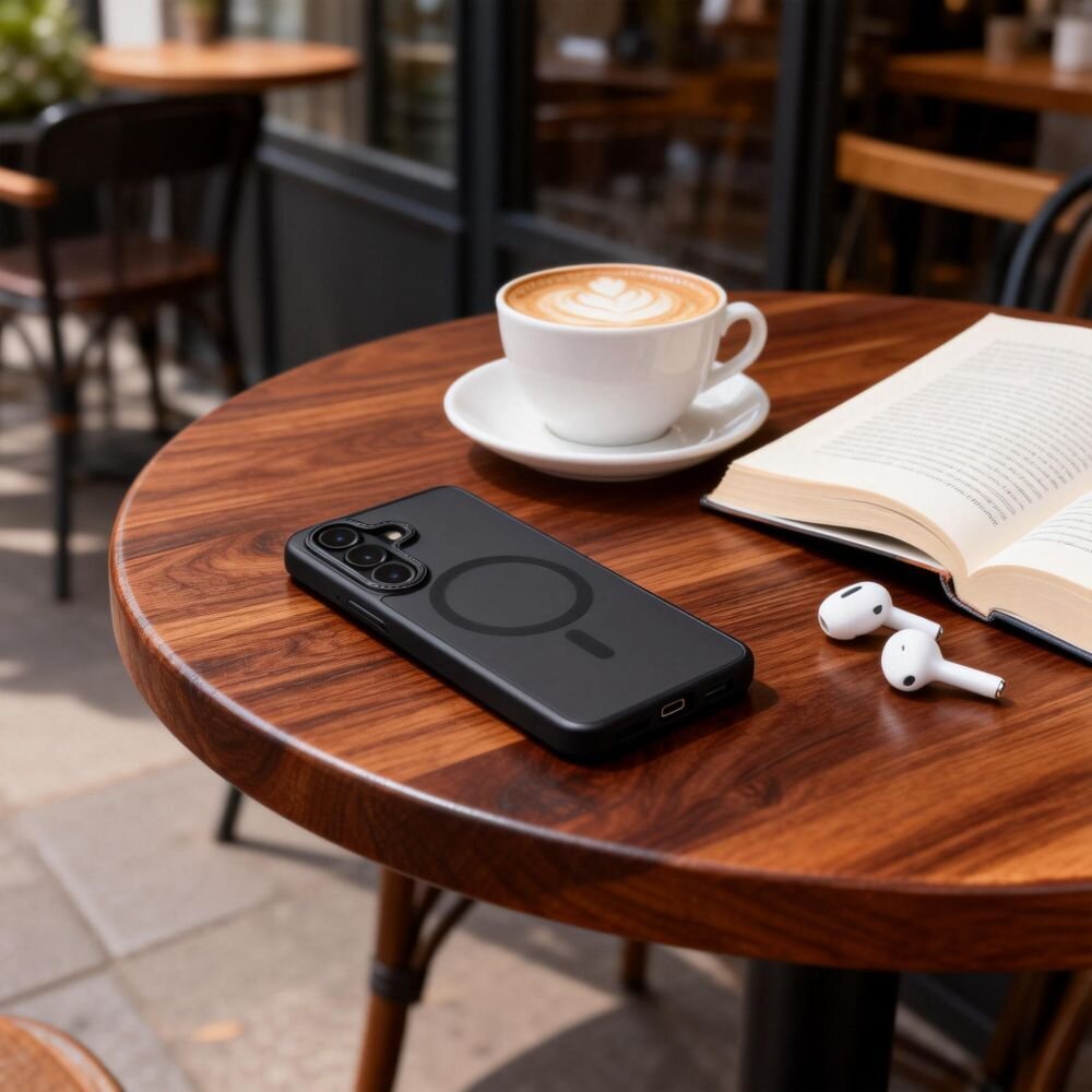 Samsung Galaxy S26+ Tech-Protect MagCam MagSafe dėklas – matinė juoda 6