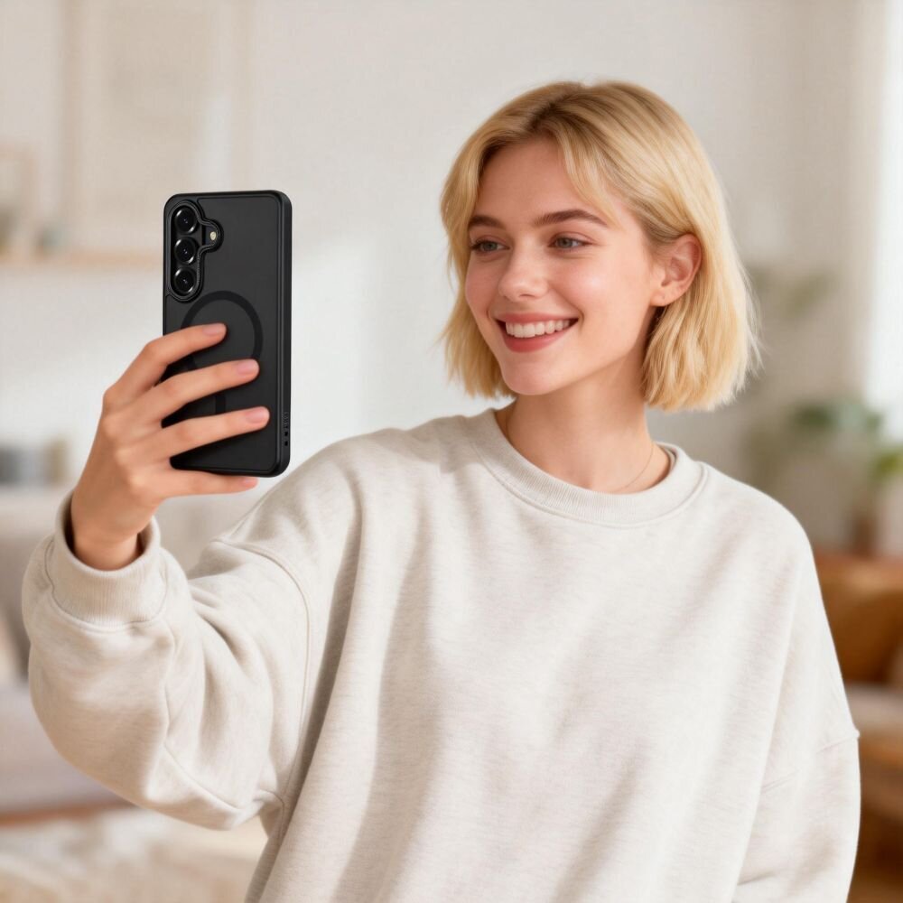 Samsung Galaxy S26+ Tech-Protect MagCam MagSafe dėklas – matinė juoda 8