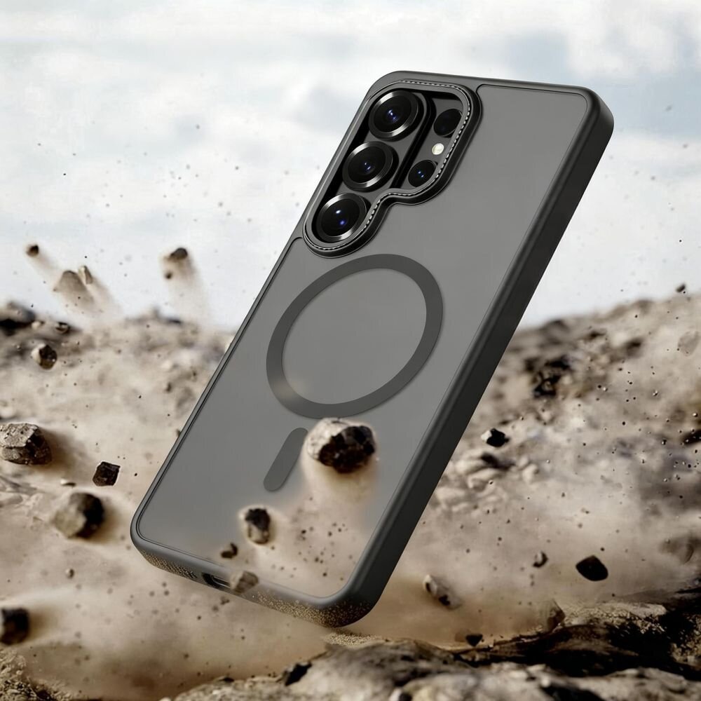 Samsung Galaxy S26 Ultra Tech-Protect MagCam MagSafe dėklas – matinė juoda 5