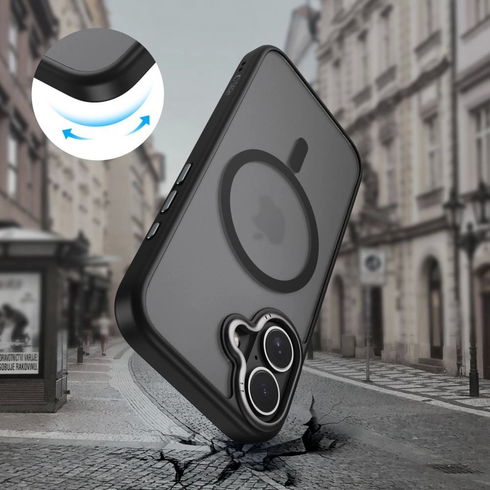 iPhone 17 dėklas Tech-Protect MagEdge su MagSafe – matinės juodos spalvos 4 iPhone 17 dėklas Tech-Protect MagEdge su MagSafe – matinės juodos spalvos 4